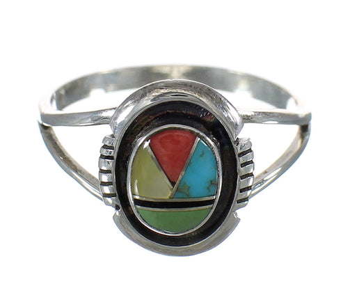 Sterling Silver Multicolor Jewelry Southwest Ring Size 5-3/4 MX60864